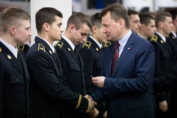 Czestochowa Polen Dezember 2017 Treffen Von Verteidigungsminister Mariusz Blaszczak Mit — Stockfoto