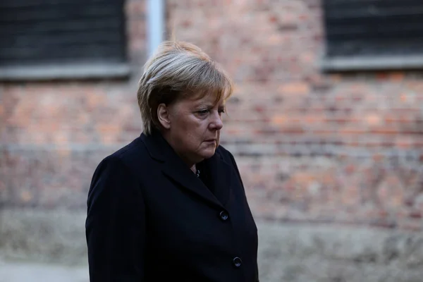 Osvětim Birkenau Polsko Prosince 2019 Návštěva Kancléřky Angely Merkelové Německé — Stock fotografie