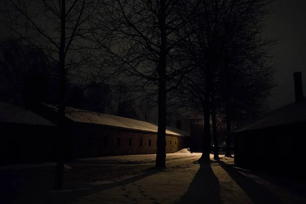 Auschwitz Oswiecim Polônia Janeiro 2020 Rua Acampamento Auschwitz Edifícios Tijolos — Fotografia de Stock