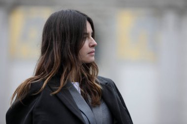 Krakow, Polonya - 29 Nisan 2019: Kasia Smutniak, Katarzyna Anna Smutniak Polonyalı film ve televizyon oyuncusu, model. CAMERA 2019 festivali sırasında Cracow 'da röportaj