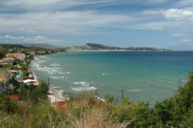 Zakynthos, Zakintos 'un kumlu plajları, İyon Denizi' ndeki Yunan adası, Peloponnese 'nin batısı, İyon Adaları' nın en büyük üçüncü takımadası.