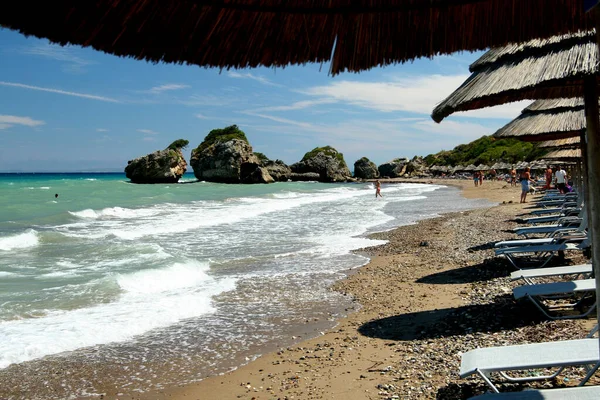 Písečné Pláže Zakynthos Zakintos Řecký Ostrov Jónském Moři Západně Peloponés — Stock fotografie