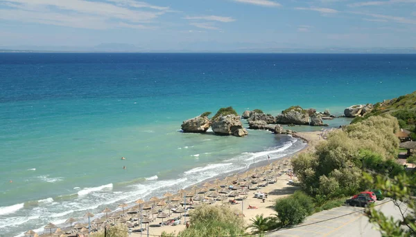 Písečné Pláže Zakynthos Zakintos Řecký Ostrov Jónském Moři Západně Peloponés — Stock fotografie