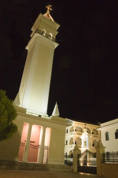 Igreja Ágios Dionisios Saint Denis Torre Sineira Maior Igreja Cidade — Fotografia de Stock