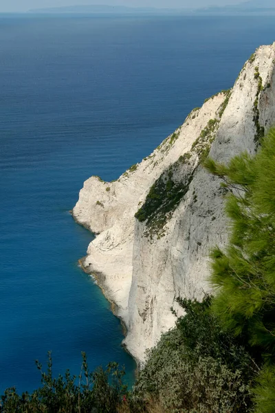 Grécia Ilha Zakynthos Vista Incrível Vazia Baía Navagio Praia Dos — Fotografia de Stock