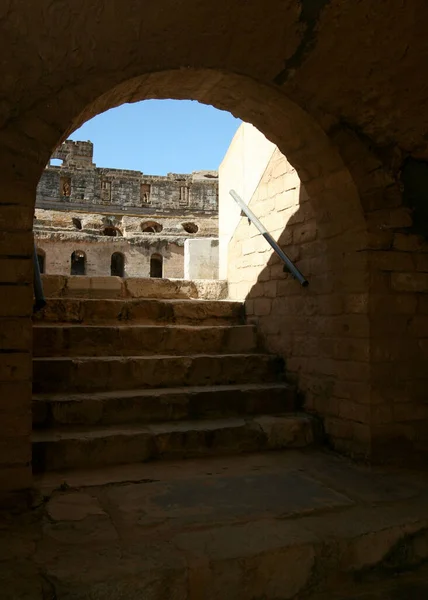 Ruins Amphitheater Jem Τυνησία — Φωτογραφία Αρχείου