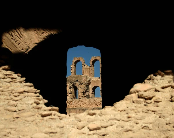 Ruins Amphitheater Jem Τυνησία — Φωτογραφία Αρχείου