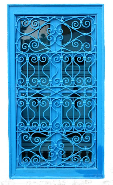 Janela Decorativa Azul Tunísia Imagem De Stock