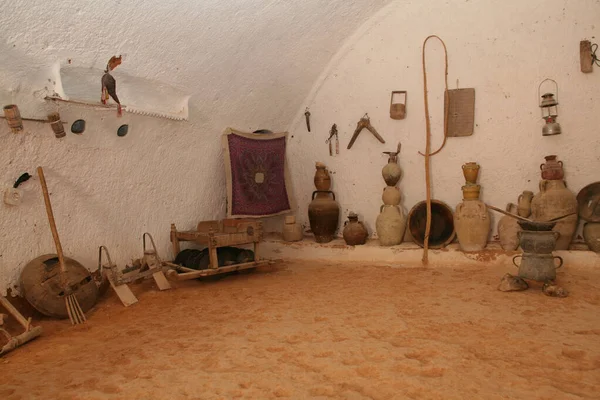 Traditionelles Berberhaus Matmata Sahara Tunesien lizenzfreie Stockfotos