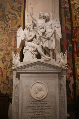 Bergamo (Citta Alta), İtalya, Lombardiya - 22 Eylül 2019: Bergamo Katedrali (Duomo di Bergamo, Cattedrale di Sant Alessandro) Bergamo 'lu Aziz Alexander' a adanmış Roma Katolik Katedrali