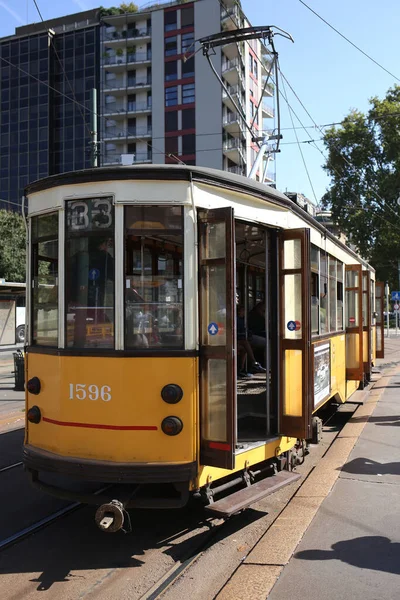 Milán Italia Lombardía Septiembre 2019 Tranvías Milán Atm Class 1500 — Foto de Stock