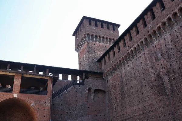 Milan Italy September 2019 Sforza Castle Castello Sforzesco Built 15Th — Stock Photo, Image