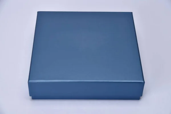Kék Vékony Ajándék Bevásárló Doboz — Stock Fotó