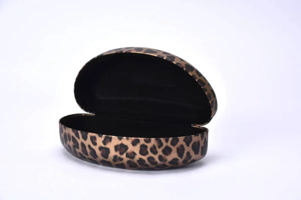 Leopardí Textura Brýle Box Sluneční Brýle — Stock fotografie
