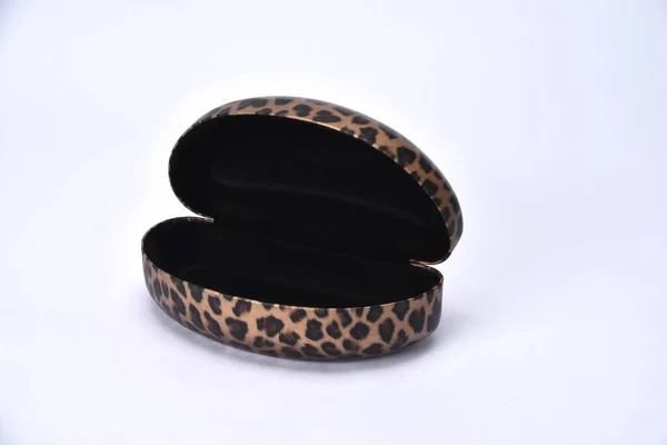 Leopardí Textura Brýle Box Sluneční Brýle — Stock fotografie