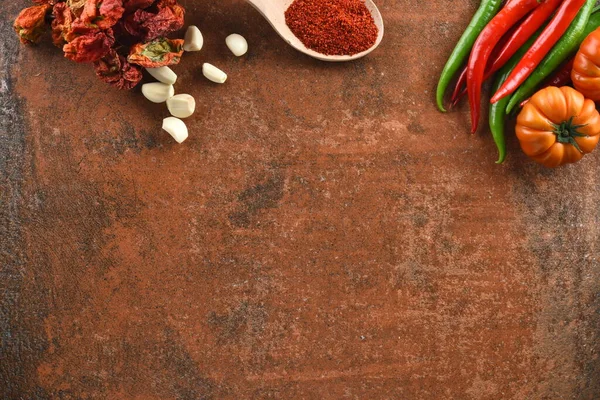 Verduras Color Sobre Fondo Piedra Gris Para Alimentos — Foto de Stock