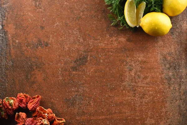 Verduras Color Limón Sobre Fondo Piedra Gris Para Comida — Foto de Stock