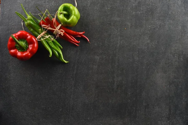 Verduras Pimienta Sobre Fondo Piedra Gris Para Alimentos — Foto de Stock