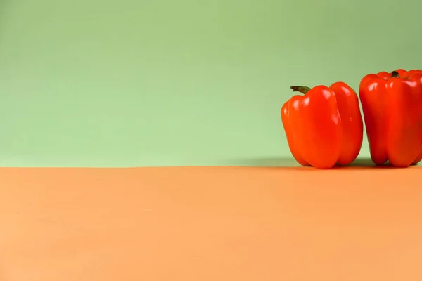 vegetables and colored paper background for food