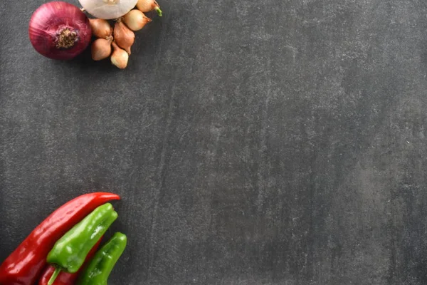 Verduras Cebolla Sobre Fondo Piedra Color Para Comida — Foto de Stock