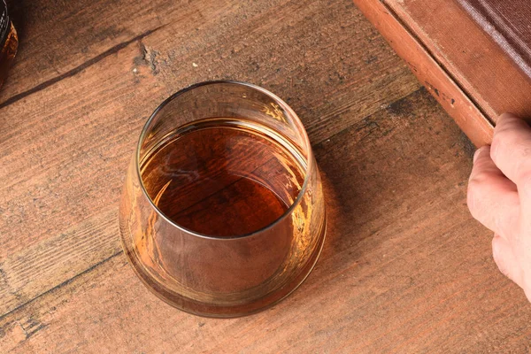 Whisky Wood Table Background — Stock Photo, Image