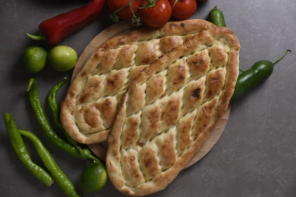 Türkiye Bölgesel Ekmek ve Sebzeler Arkaplanda Gıda Nesneleri