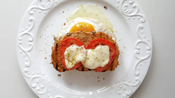 Gezond Met Hand Gemaakt Zuurdeeg Brood Eieren Franse Toast — Stockfoto