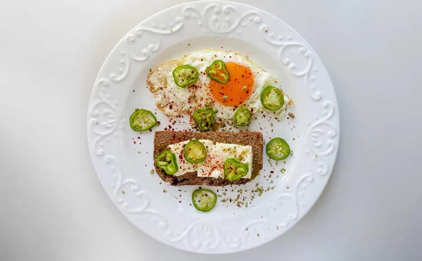 Omelet Met Kaas Tomaten Peper — Stockfoto