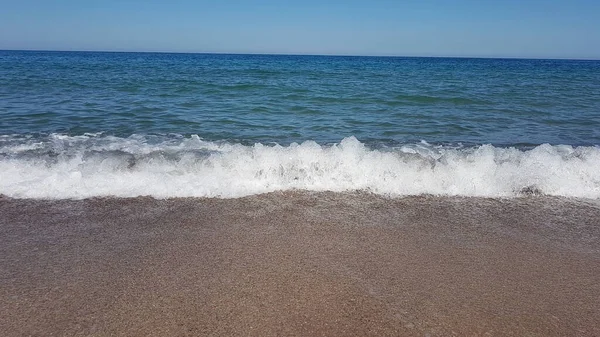 Ωκεανό Κύμα Θάλασσα Στην Παραλία Άμμο — Φωτογραφία Αρχείου