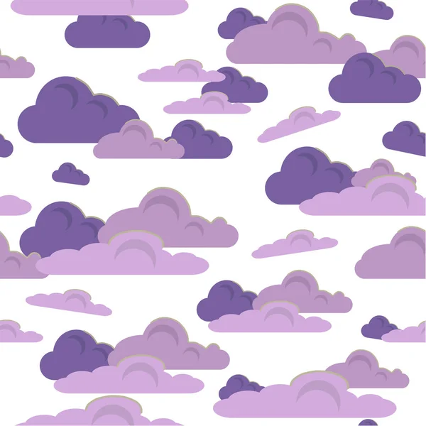 Seamless Pattern Purple Clouds Vector Illustration Purple Clouds Bed Linen — Stock Vector