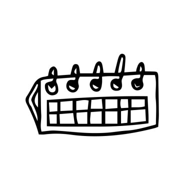 Takvimin karalama çizimi. Planlama takviminin vektör çizimi, yumurtlama takvimi, hamilelik takvimi. Adet günleri için simge