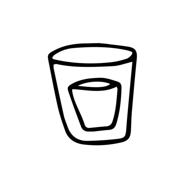 Simple Ilustración Doodle Vaso Agua Jugo Limonada Imagen Vectorial Vaso — Vector de stock