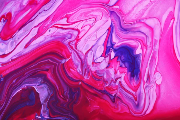 Colorful marble background.Mixed nail polishes-pink and navy blue.Beautiful stains of liquid nail polish.Modern backdrop.Good for placing text or design.Pour painting art work.Fluid art technique. — Stock Photo, Image