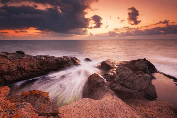 Seascape Sunrise Beautiful Natural Seascape Sea Sunrise Black Sea Coast — Stock Photo, Image