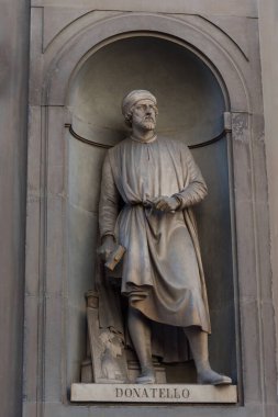 Donatello. Uffizi Galerisi 'ndeki heykel, Floransa, Toskana, İtalya