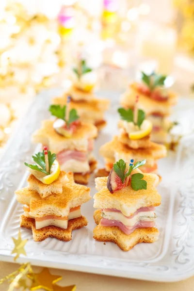 Starhaped holiday Appetizers. — Stock Photo, Image