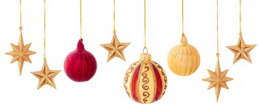 Beyaz üzerine noel süslemesi.