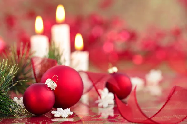 Palle rosse di Natale. — Foto Stock