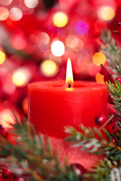 Christmas decoration with candle. Royalty Free Stock Images
