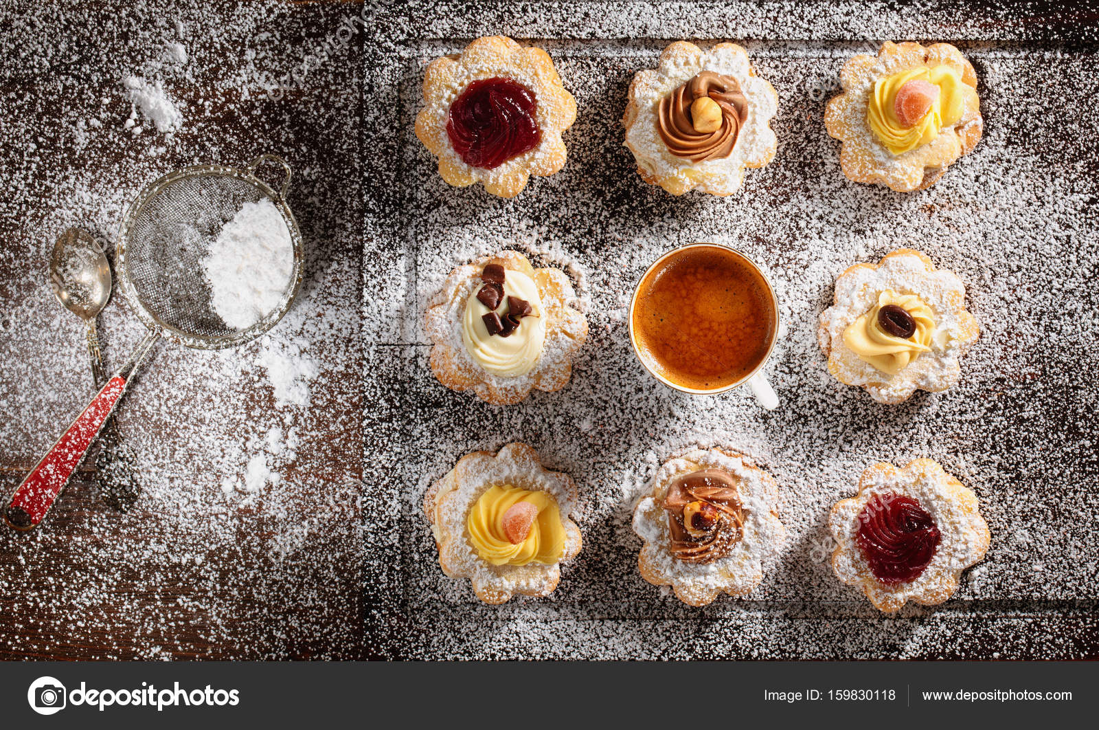 Assorted small cookies . — Free Stock Photo © Vitaina #159830118