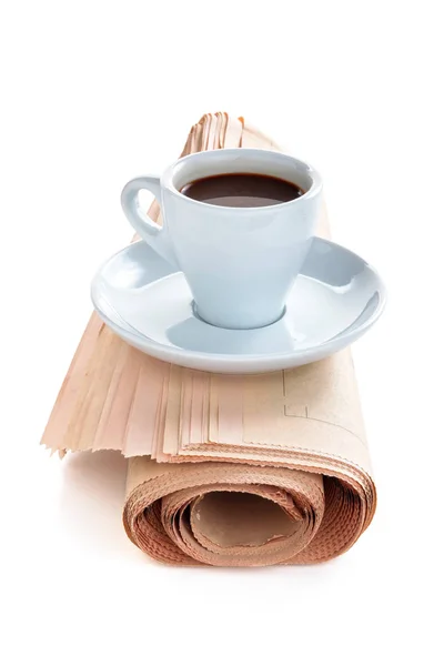 Koffie en krant. — Stockfoto