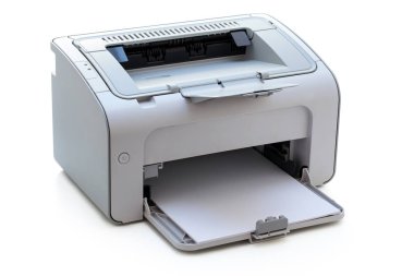 Beyaz LaserJet yazıcıda.