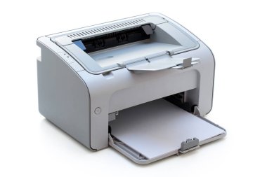 Beyaz LaserJet yazıcıda.