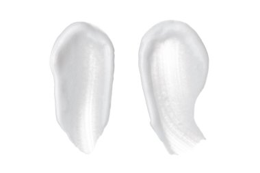 Beyaz arka planda beyaz kozmetik krem ya da beyaz akrilik boya lekesi.