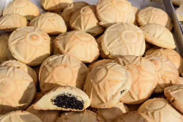 Close Biscoitos Pastelaria Doce Oriental Tradicional Conhecido Como Mamul Mamoul — Fotografia de Stock