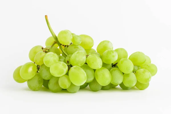 Jeden Pęczek Dojrzałych Organicznych Białych Winogron Izolowanych Białym Tle Widok — Zdjęcie stockowe
