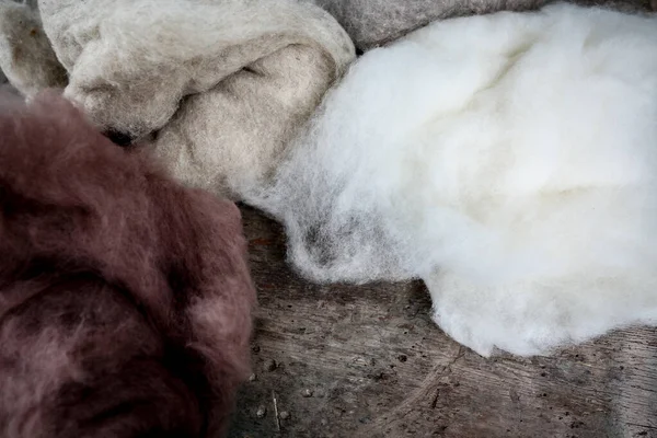 Nassfilzen Von Wolle Und Seide Scherenseife Und Naturfarbstoffe — Stockfoto