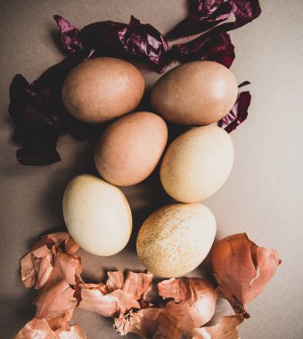 Yuvada eko boyalı paskalya yumurtaları