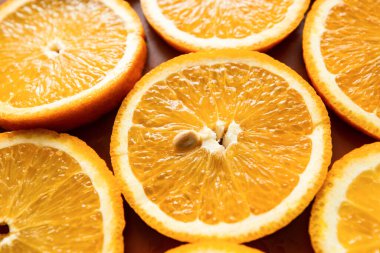 Sulu turuncu arkaplan dilimleri, doku, yakın plan