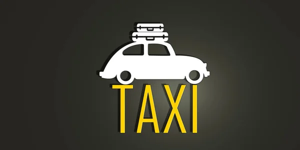 Taxi service logo design--Taxi illustration 3d shape. taxi rendering logo banner for taxi service. taxi symbol with taxi word in 3d shapes.